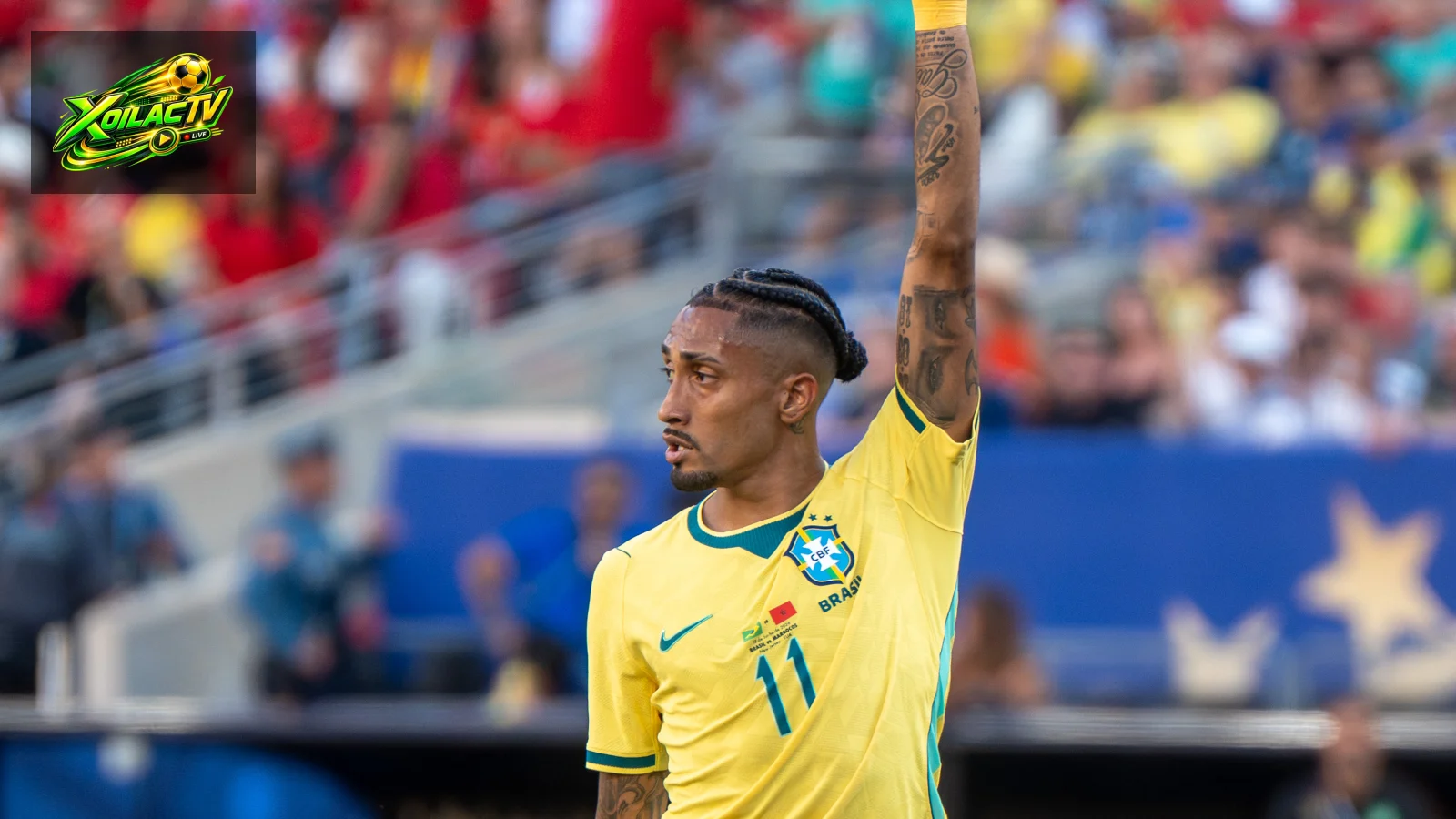 Raphinha thi đấu cho đội tuyển Brazil tại World Cup 2026